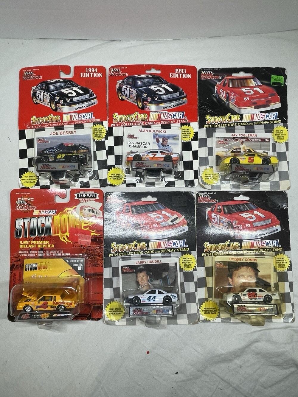Lot Of 6 Racing Champions NASCAR Stock Car + 1:64 Scale 1990’s